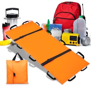 Imagem de BOTUWASE Maca De Transporte Portátil Com 12 Alças, Para Cães E Bolsa Transporte, Transportadora Animais Pacientes, Tamanho Viagem, Evacuação Emergência Vítimas - Capacidade 180 Kg (Laranja)