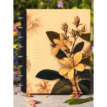 Imagem de Caderno de Disco Inteligente Médio A5 Flores Capa Dura 90g 6 Divisórias Smart 160 páginas Achala