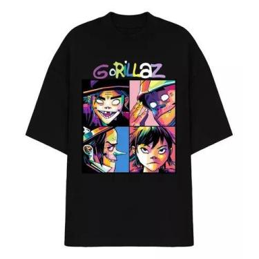 Imagem de Camiseta Oversized Street Gorillaz Cartoon Banda Rock - loja dinka, M,