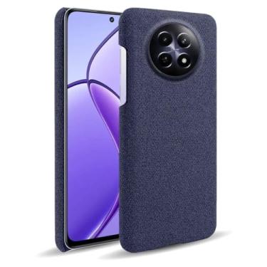 Imagem de Capa para OPPO Realme 12 5G,Capa desenhada em lona,Case Protetora Ultrafina com Empunhadura Macia,Design em Tecido Antichoque e Antiarranhões-Blue