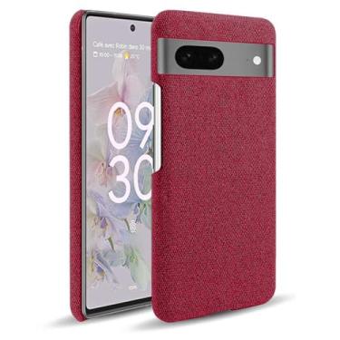 Imagem de Capa para Google Pixel 7A,Capa desenhada em lona,Case Protetora Ultrafina com Empunhadura Macia,Design em Tecido Antichoque e Antiarranhões-Red