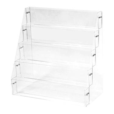 Imagem de MERIGLARE Risers de acrílico exibem cupcake stand multi use espaço para economizar o organizador de riser de exibição para crachás medalhas figuras de jóias de , 5 Níveis