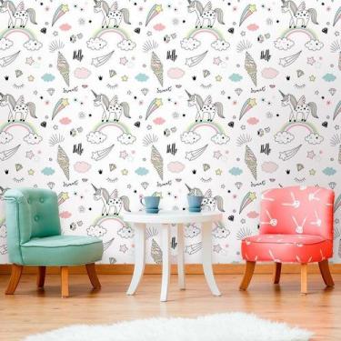 Imagem de Papel De Parede Autoadesivo Teen Unicórnio Encantador - Inove Papéis d