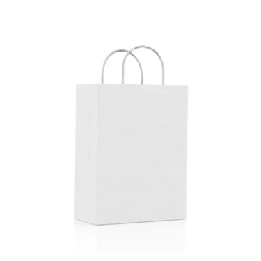 Imagem de Sacola de Papel Branca M 24x10,5x33 c/50 - Zagarollo