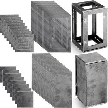 Imagem de Blulu Kit de prática de soldagem com 48 peças, cupons de aço, calibre 11, placa de aço quadrada de 3 e 5 polegadas para iniciantes na prática Kit para Mig, Tig Stick, Arco, Gás e Brasagem (médio)