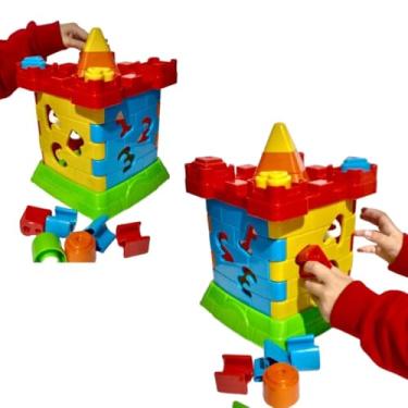 Imagem de Cubo de Atividades Infantil, Peças de Encaixe, Números, Letras e Formas, Colorido, Cubo Didático, 12+ Meses