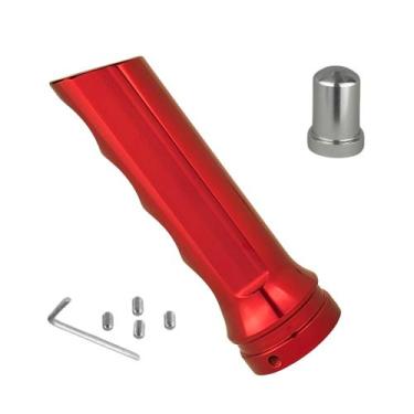 Imagem de Manopla Freio de mão universal esportivo Alumínio Vermelho M - Estilo 