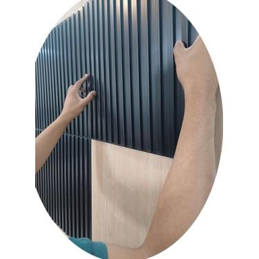 Imagem de Kit C/ 8 Placas 51x51 Revestimento Parede Alto Relevo Painel 3d Ripado 2 m² (Sem adesivo) Preto