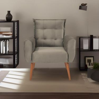 Imagem de Poltrona Decorativa Para Sala De Estar Quarto E Escritorio Dakota Veludo Matrix - Cappuccino Cappuccino