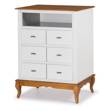 Imagem de Cômoda Antique 6 Gavetas Nicho Laca Branca