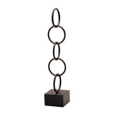 Imagem de Escultura Em Metal Círculos Preto 61x13cm