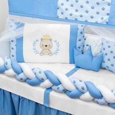 Imagem de Kit De Berço 12 Peças Americano Completo Tricot Enxoval Estampado Luxo