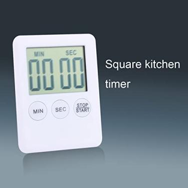 Imagem de Grande Alarme do Timer de Cozinha de Cozinha Digital LCD com aparelhos de ímã cozinhando branco Perfeito para cozinhar e esportes ao ar livre