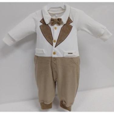 Imagem de Macacão Longo Plush Luxo Bebê Menino Gravata LessaKids B9074-Masculino