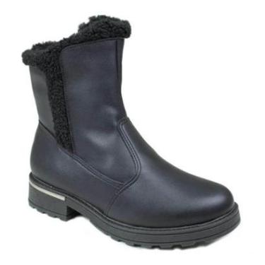 Imagem de Bota Feminina Piccadilly Salto Cano Medio Pelo - PRETO-Feminino
