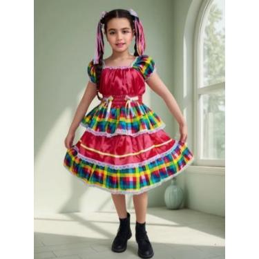 Imagem de Vestido Caipira Festa Junina Infantil Menina Luxo Até14 Anos - STAR GO
