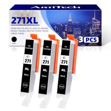 Imagem de ARTITECH Cartucho de tinta compatível 271XXL BK de substituição para Canon CLI 271 CLI-271XL cartuchos de tinta preta para impressoras Canon PIXMA TS8020 TS9020 MG7720 (preto, pacote com 3 CLI-271XL