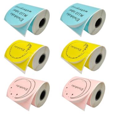 Imagem de 6 rolos M110 Etiquetas térmicas redondas 1,96 (50 mm) adesivo circular à prova d'água para impressora E210 P50 P1 DP30S M220 mix1