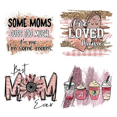 Imagem de Amazingxy 4 Peças De Decalques Para Passar A Ferro Da Melhor Mãe Todos Os Tempos Roupas, Patches O Dia Das Mães, Adesivos Transferência Calor Faça Você Mesmo, Apliques Camisetas E Jeans