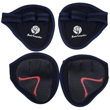 Imagem de Melhor aderência no mercado de composição muscular. Luvas de ginástica alternativas para aderência na academia. Para treino, cross fitness, levantamento de peso, levantamento de peso., Black/Blue