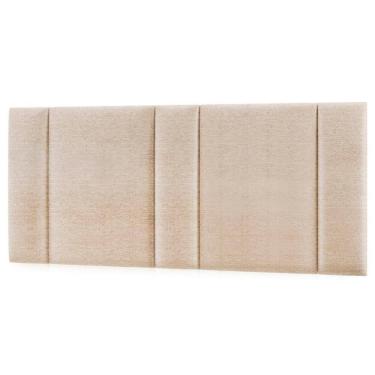 Imagem de Cabeceira Modulada Queen 160 Cm Com Led Linho Bege Milani Store Bege