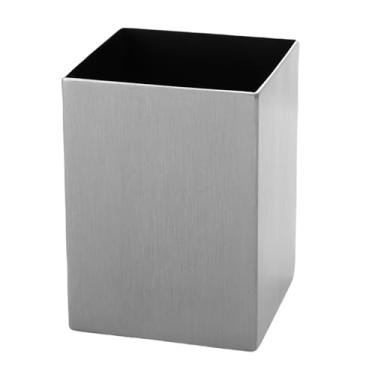 Imagem de Aqur2020 Porta de Caneta Quadrada, Copo de Lápis Preto 304 Organizador de Desktop Em Aço Inoxidável para Escritório, Escola, Residência e Estacionário de Suprimentos