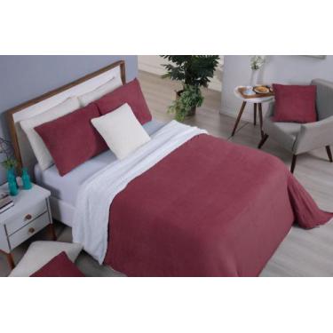 Imagem de Cobertor canada soft com manta sherpa casal queen 1pc - morada dos enx