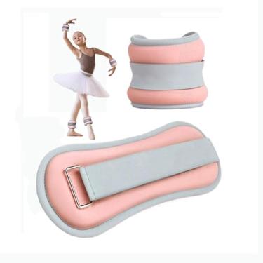 Imagem de Pesos de tornozelo e pulso - 2 x 0,3 KG/0,5 kg, enchimento de areia de ferro fino, tiras ajustáveis para dança, corrida e treinamento físico - ideal para crianças, mulheres e homens (rosa, solteiro