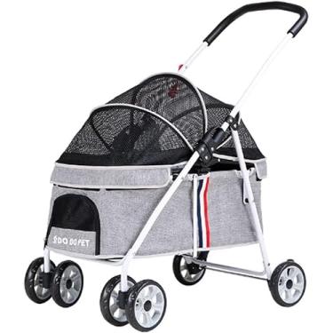 Imagem de Carrinho De Estimação De 4 Rodas Para Cães Gatos 3 Em 1 Carrinho De Bebê Dobrável Para Cães De Viagem, Design Respirável Em Todos Os Lados, Rotação De 360 ° Carrinho, black