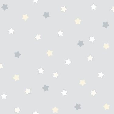 Imagem de Papel De Parede Lullaby Estrelas Cinza 2253 - Rolo 10m X 0,53m