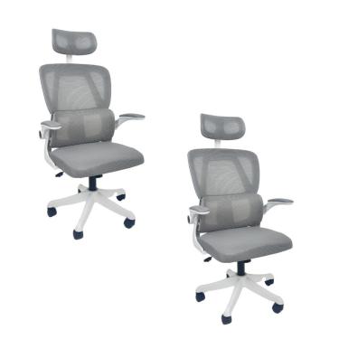 Imagem de Kit 2 Cadeiras de Escritório Presidente Executiva Oficial Legacy Cinza