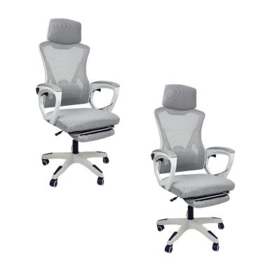 Imagem de Kit 2 Cadeira De Escritório Presidente Executiva Oficial Supreme Cinza