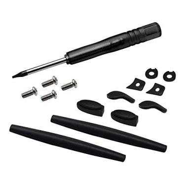 Imagem de MYCOURAG Kits de borracha de substituição, chave de fenda T6 e parafusos para óculos de sol Oakley Juliet - Preto