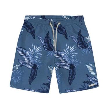 Imagem de Bermuda Infantil Folhagem Rovitex Kids Azul, 2, Azul