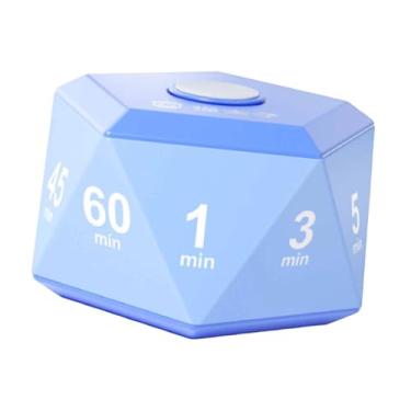 Imagem de IEUDNS Temporizador de cubo infantil com carregamento USB para leitura, exercícios, leve, cronometragem personalizada, vibração e som com 10 contagens, Azul
