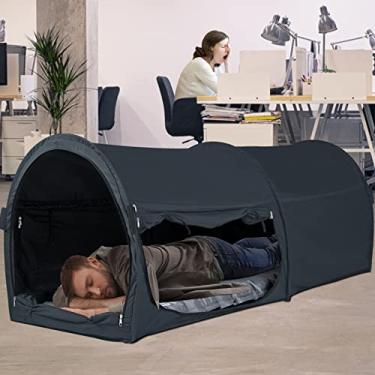 Imagem de EighteenTek Barracas para cama de escritório, barracas de sonho, privacidade, espaço, escritório, tendas de dormir, interiores, para uma pessoa, não sentada, pop-up, armação portátil, cortinas