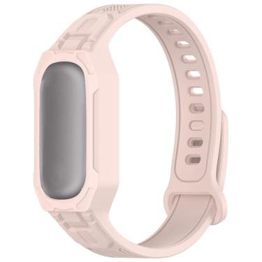 Imagem de Lamshaw Compatível com pulseiras Plaud NotePin com capa, capa protetora, alças de substituição esportivas robustas, compatíveis com gravador de voz Plaud NotePin (rosa)