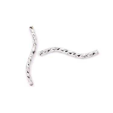 Imagem de Malahill Contas de tubo S para fabricação de joias 50 peças 1,5 x 20 mm ouro branco