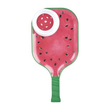 Imagem de UP ware Bandeja de lanche de melamina e melamina, travessa em forma de pickleball de frutas de verão para batatas fritas, salsa, frutas e aperitivos, 39 x 20 cm