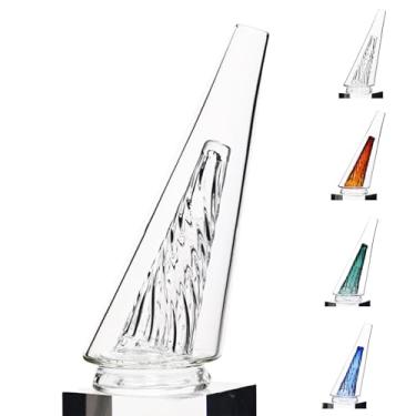 Imagem de Vaso de cristal colorido para flores | Decorações de vidro para casa | Ornamento de mesa mini vaso de vidro (fio transparente