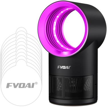 Imagem de Armadilha para moscas internas, armadilhas para moscas de frutas para ambientes internos, armadilha para insetos com sucção, ajuste de tempo, luz de insetos e 10 placas de cola pegajosa (rosa)