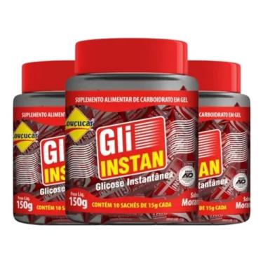 Imagem de Gli-Instan Lowçucar Pote Sabor Morango 10X15G Kit com 3