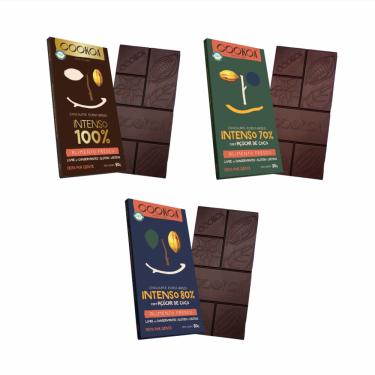 Imagem de Kit 3 Chocolates Intenso Cookoa: 70%, 80%, 100% Cacau