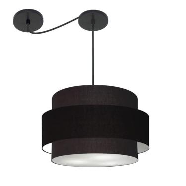 Imagem de Lustre Sala de Jantar Com Desvio Vivare Md-4401 Cúpula em Tecido 60cm