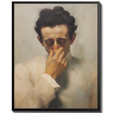 Imagem de uniro Impressões engraçadas de arte de parede de banheiro, decoração de parede de imagem de banheiro vintage, humor clássico masculino cobrindo o nariz, pôster de arte de parede de placas de banheiro