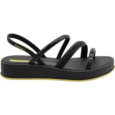 Imagem de Sandália Ipanema Plataforma Glow Up Tira Tramada Feminina, Preto, 36