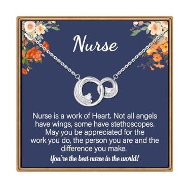 Imagem de IEFLIFE Colar de presente para mulheres – Colar de círculo entrelaçado banhado a ouro branco 14K para mãe e filha, 2 colares circulares presentes para mulheres, irmãs amigas, presente de aniversário