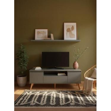 Imagem de Rack para TV com Prateleira 150cm Retro Mdf Dallas - On Móveis, Verde