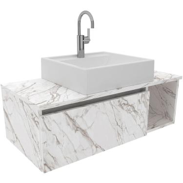 Imagem de Gabinete de Banheiro 80 cm com Cuba 1 Porta e Nicho