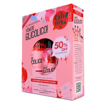 Imagem de Kit Oh My Vem de Glicólico Shampoo 300ml Condicionado 300ml e Acidificante 150ml